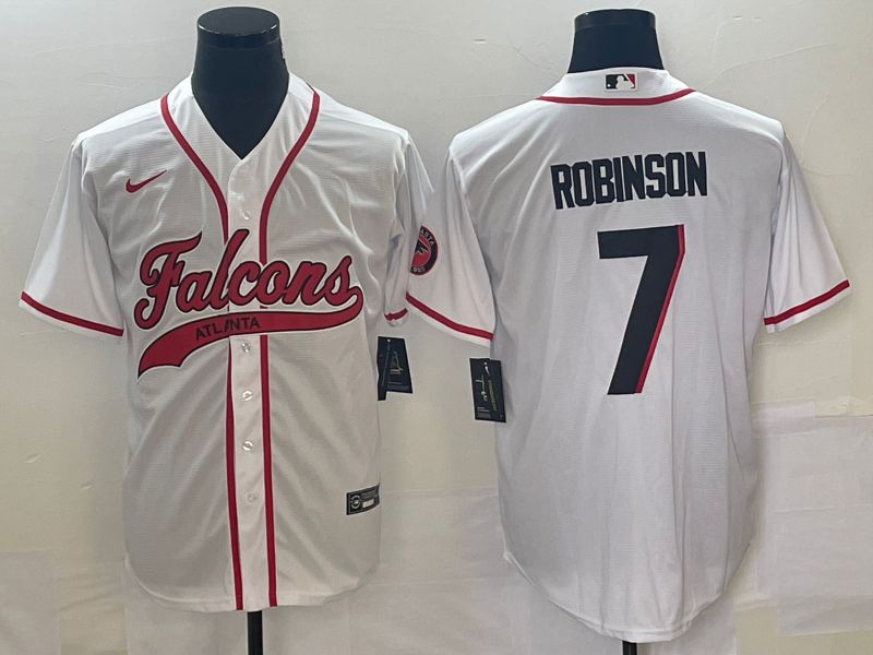 Men's Atlanta Falcons Bijan Robinson #7 White Jersey Joint Edition